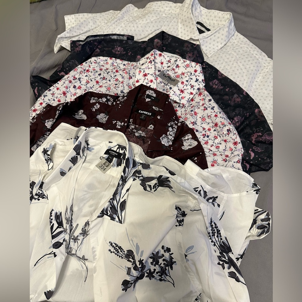 Express floral print men’s button down